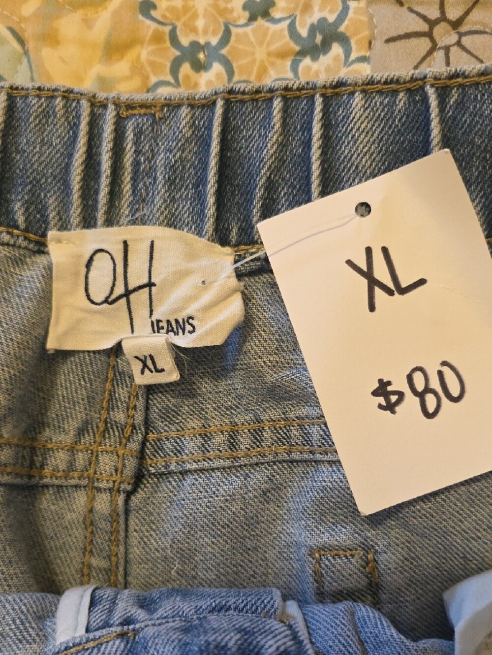 Oli & Hali Light Blue Straight-Leg Patchwork Jeans - Picture 5 of 5